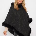 PONCHO CON PIEL