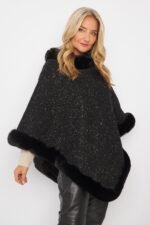 PONCHO CON PIEL