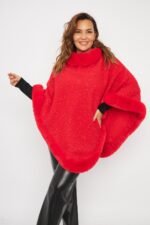PONCHO CON PIEL