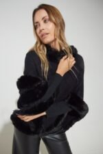 PONCHO LISO DIAG CON PIEL - Image 2