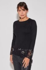 SWEATER CON ENCAJE Y PIEDRAS