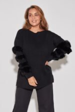 SWEATER COMBINADO CON PIEL EN MANGAS - Image 2