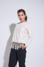 SWEATER COMBINADO SIMIL GAMUZA CON FLECOS - Image 5