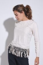 SWEATER COMBINADO SIMIL GAMUZA CON FLECOS - Image 6