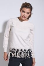 SWEATER COMBINADO SIMIL GAMUZA CON FLECOS - Image 7