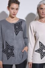 CARDIGAN CON CIERRE ESTRELLA BORDADA CON PIEDRAS - Image 7