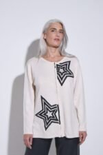 CARDIGAN CON CIERRE ESTRELLA BORDADA CON PIEDRAS