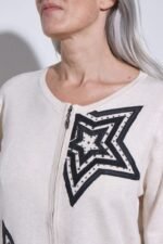 CARDIGAN CON CIERRE ESTRELLA BORDADA CON PIEDRAS - Image 3