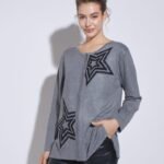 CARDIGAN CON CIERRE ESTRELLA BORDADA CON PIEDRAS