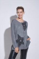 CARDIGAN CON CIERRE ESTRELLA BORDADA CON PIEDRAS - Image 4