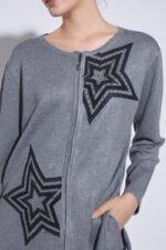 CARDIGAN CON CIERRE ESTRELLA BORDADA CON PIEDRAS - Image 8