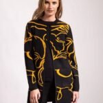 SACO LARGO BICOLOR CON BOLSILLOS