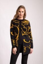 SACO LARGO BICOLOR CON BOLSILLOS