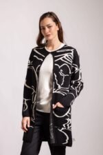 SACO LARGO BICOLOR CON BOLSILLOS