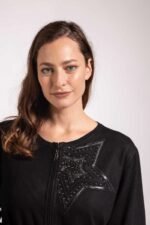 CARDIGAN CON CIERRE ESTRELLA BORDADA CON PIEDRAS - Image 3