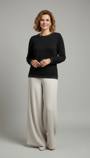 Sweater Ribeteado en Piedras