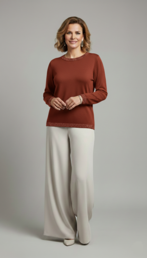 Sweater Ribeteado en Piedras