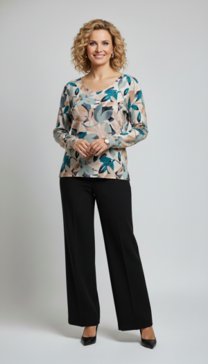 Sweater Estampado Multi Hojas