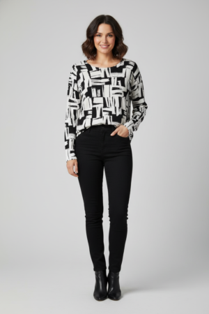 Sweater Estampado Bicolor