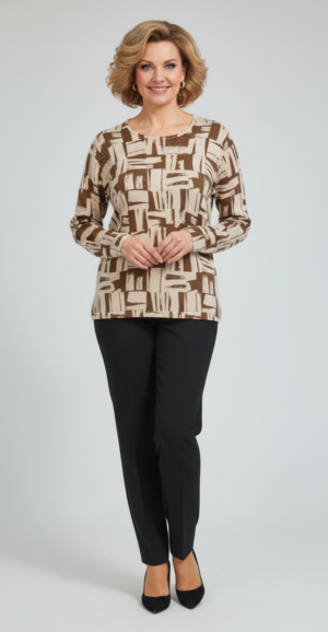 Sweater Estampado Bicolor
