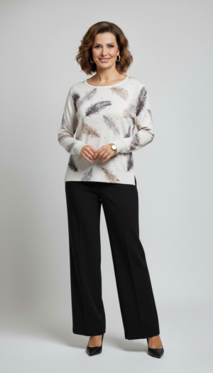 Sweater Estampado Plumitas